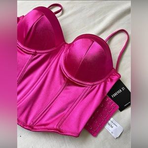 Pink Satin Corset Top